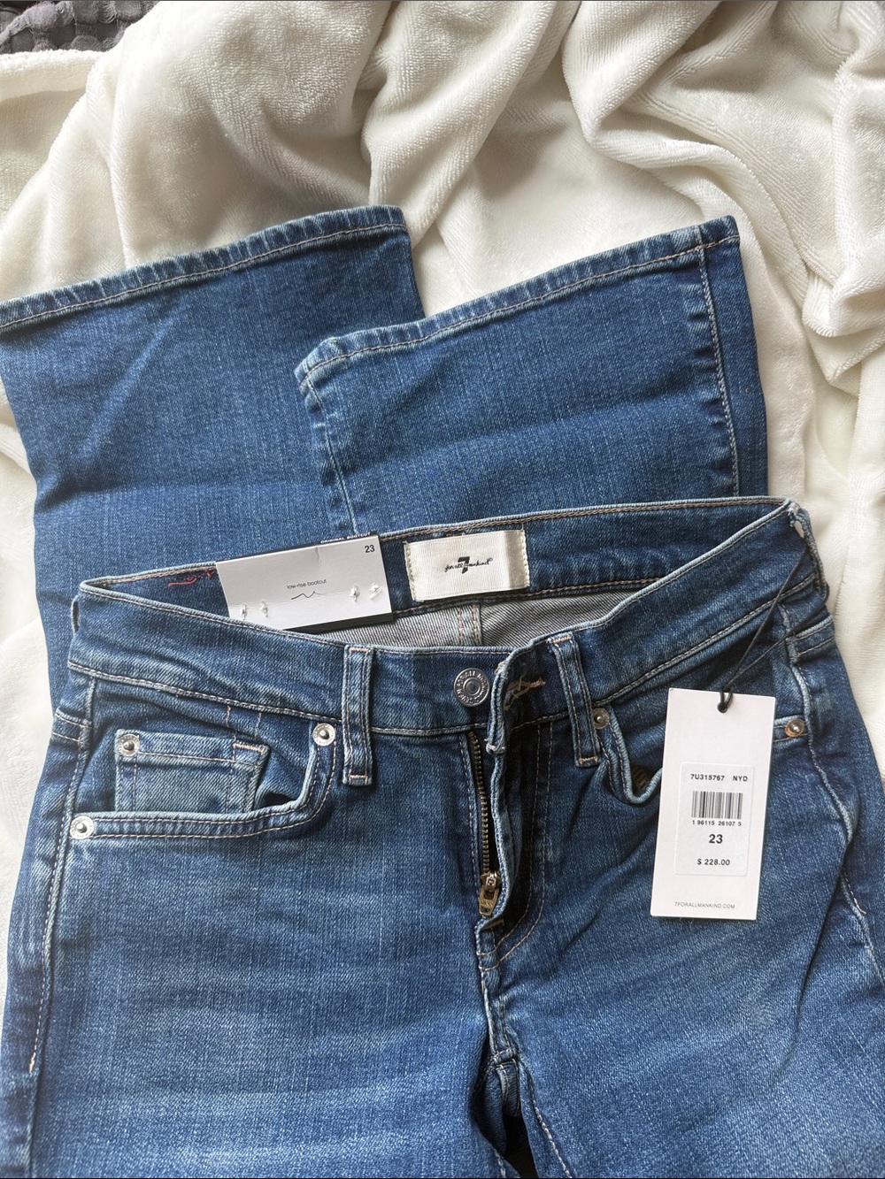 7 For All Mankind Boot Cut Jeans in Medium Blue Wash